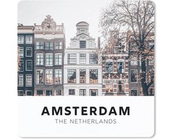 Muismat 20x20 cm - Mousepad Amsterdam - Nederland - Huizen - Muismatten