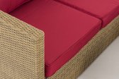 Clp Set de salon en rotin poly osier LIBERI, rotin rond 5 mm, 25 combinaisons de couleurs différentes, chaises confortables et pratiques - rotin rond 5 mm couleur: nature, couleur du revêtement: rouge rubis,
