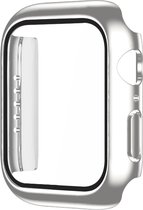 Screenprotector watch case - hoesje - geschikt voor Apple Watch Series 7 en 8 - 41 mm - zilver
