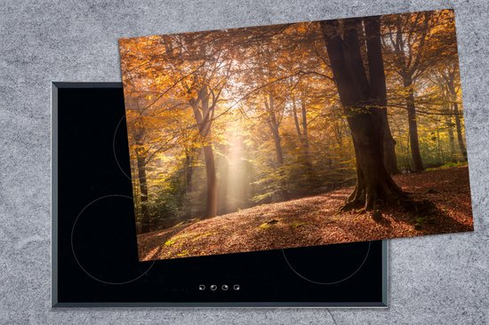KitchenYeah® Inductie beschermer 78x52 cm - Herfst - Bos - Bomen - Kookplaataccessoires - Afdekplaat voor kookplaat - Inductiebeschermer - Inductiemat - Inductieplaat mat