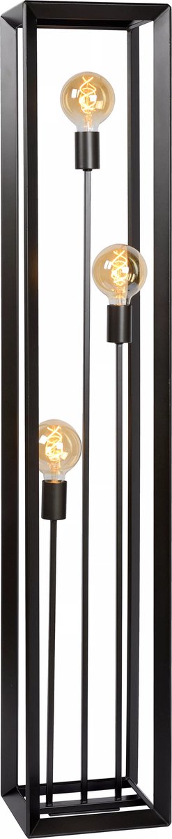 Staande lamp - Cage - 150cm hoog - zwart metaal - 3 x e27 -