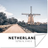 Poster Nederland - Molen - Natuur - 30x30 cm
