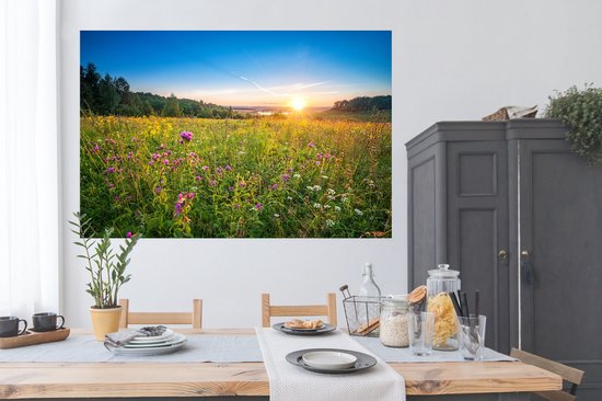 Poster Zon - Gras - Bloemen - 180x120 cm XXL