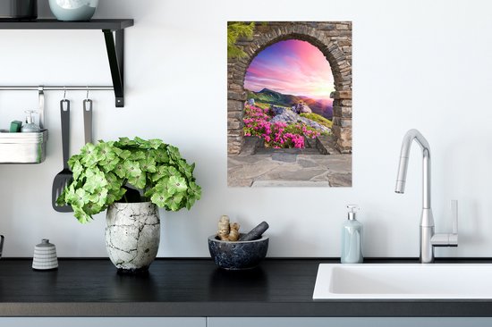 Poster Paysage - Vue - Fleurs - Berg - 30x40 cm