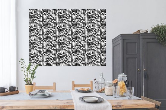 Affiche Imprimé Animal - Zebra - Zwart - Wit - 160x120 cm XXL