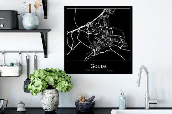 Affiche Gouda - Carte - Plan de la ville - Plan d'étage - 50x50 cm