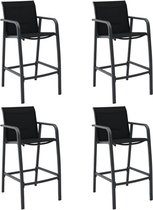vidaXL-Tuinbarstoelen-4-st-textileen-zwart