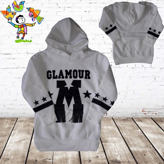 Pull Glamour crème - s&C-122/128-Hoodie filles