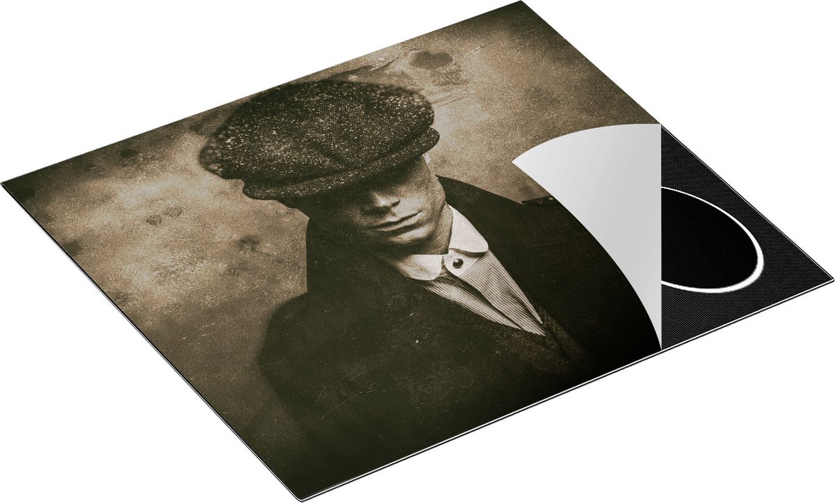 Chefcare Inductie Beschermer Engelse Gangster uit Jaren 1920 - Zwart Wit - 60x52 cm - Afdekplaat Inductie - Kookplaat Beschermer - Inductie Mat