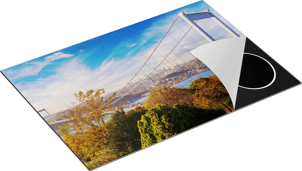 Chefcare Inductie Beschermer Bosphorus Brug in Instanbul - 77x51 cm - Afdekplaat Inductie - Kookplaat Beschermer - Inductie Mat