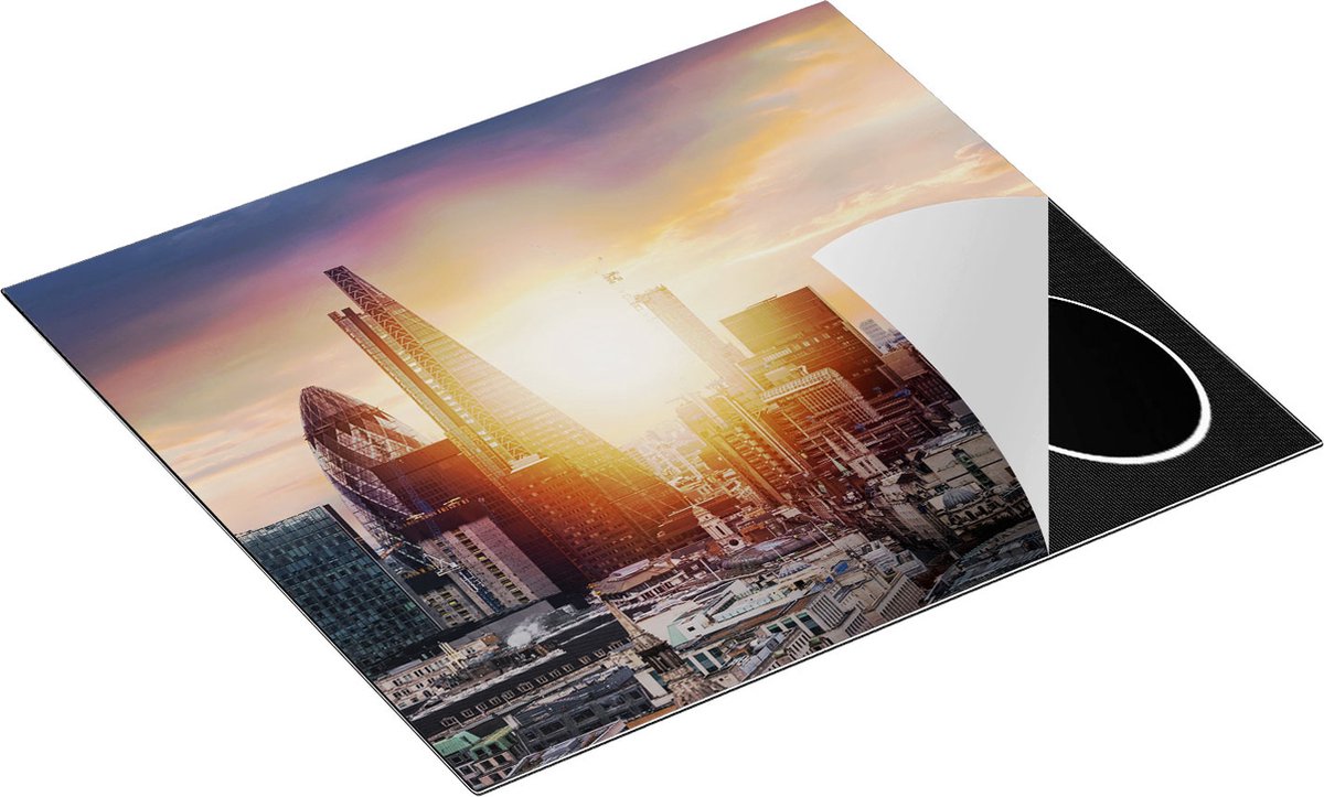 Chefcare Inductie Beschermer Londen Stad bij Zonsopgang - 60x55 cm - Afdekplaat Inductie - Kookplaat Beschermer - Inductie Mat