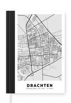 Notitieboek - Schrijfboek - Stadskaart - Drachten - Grijs - Wit - Notitieboekje klein - A5 formaat - Schrijfblok - Plattegrond