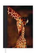 Notitieboek - Schrijfboek - Giraffe - Kalf - Portret - Notitieboekje klein - A5 formaat - Schrijfblok