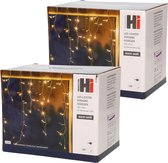 Set de 2 x guirlandes lumineuses en glaçon avec 400 lumières blanc chaud et fonction clignotante - Lumières glaçons d'éclairage de Éclairage de Noël