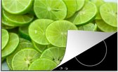 KitchenYeah® Inductie beschermer 81x52 cm - Green lemon slice - Kookplaataccessoires - Afdekplaat voor kookplaat - Inductiebeschermer - Inductiemat - Inductieplaat mat