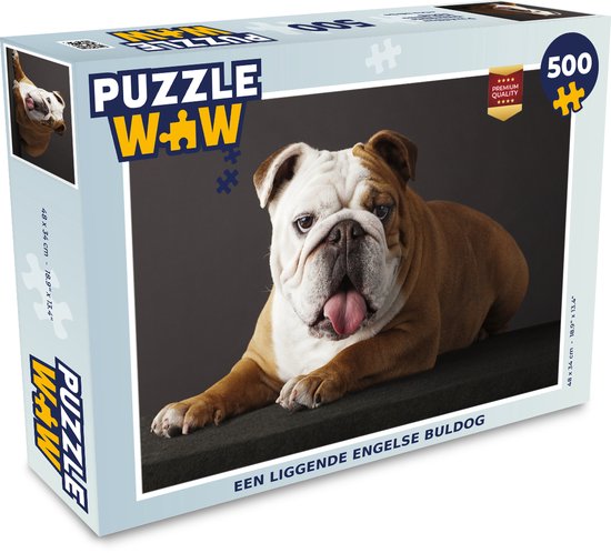 Puzzle Bulldog Anglais 500 pièces - Un Bulldog Anglais couché | bol.com