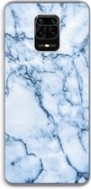 Case Company® - Hoesje geschikt voor Xiaomi Redmi Note 9 Pro hoesje - Blauw marmer - Soft Cover Telefoonhoesje - Bescherming aan alle Kanten en Schermrand