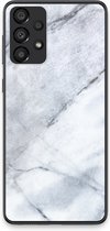Case Company® - Hoesje geschikt voor Samsung Galaxy A33 5G hoesje - Witte marmer - Soft Cover Telefoonhoesje - Bescherming aan alle Kanten en Schermrand