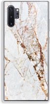 Case Company® - Hoesje geschikt voor Samsung Galaxy Note 10 Plus hoesje - Goud marmer - Soft Cover Telefoonhoesje - Bescherming aan alle Kanten en Schermrand