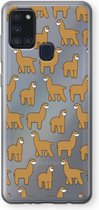 Case Company® - Hoesje geschikt voor Samsung Galaxy A21s hoesje - Alpacas - Soft Cover Telefoonhoesje - Bescherming aan alle Kanten en Schermrand