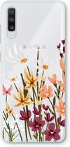 Case Company® - Hoesje geschikt voor Samsung Galaxy A70 hoesje - Painted wildflowers - Soft Cover Telefoonhoesje - Bescherming aan alle Kanten en Schermrand