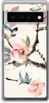 Case Company® - Hoesje geschikt voor Google Pixel 6 Pro hoesje - Japanse bloemen - Soft Cover Telefoonhoesje - Bescherming aan alle Kanten en Schermrand
