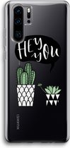 Case Company® - Hoesje geschikt voor Huawei P30 Pro hoesje - Hey you cactus - Soft Cover Telefoonhoesje - Bescherming aan alle Kanten en Schermrand