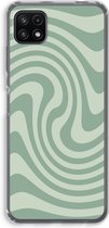 Case Company® - Hoesje geschikt voor Samsung Galaxy A22 5G hoesje - Swirl Groen - Soft Cover Telefoonhoesje - Bescherming aan alle Kanten en Schermrand