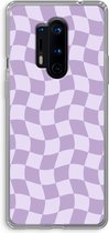 Case Company® - Hoesje geschikt voor OnePlus 8 Pro hoesje - Grid Paars - Soft Cover Telefoonhoesje - Bescherming aan alle Kanten en Schermrand