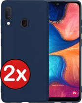 Hoesje Geschikt voor Samsung A20e Hoesje Siliconen Case Hoes - Hoes Geschikt voor Samsung Galaxy A20e Hoes Cover Case - Donkerblauw - 2 PACK