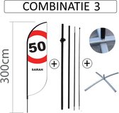 Proflag Beachflag Convex S-60 x 240 cm - Sarah - Combi 3