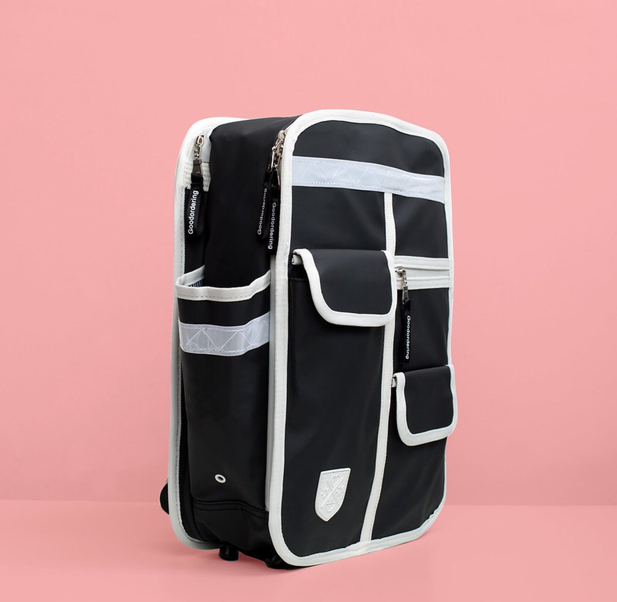Rugzak Goodordering Backpack Eco Zwart/Wit (coated)