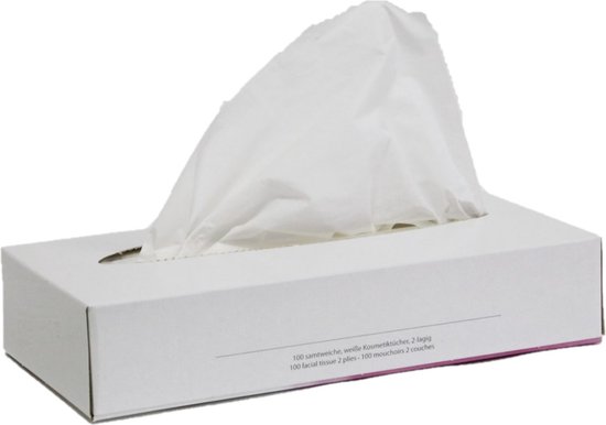 100x stuks 2-laags papieren tissues - make up doekjes - Navulverpakking voor tissuedozen/tissueboxen