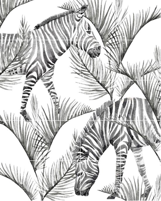 IXXI Zebra Palm - Wanddecoratie - Dieren en insecten - 80 x 100 cm