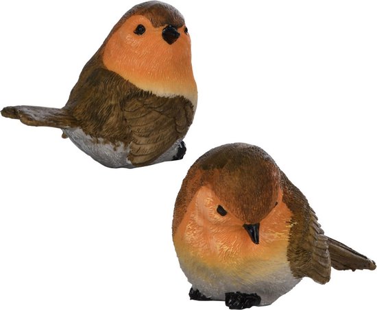 10 Stuks Decoratieve Veervogeltjes Roodborstjes - Miniatuur Vogels Voor Knutselen