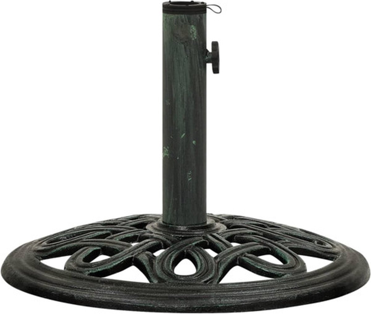 Bol.com vidaXL - Parasolvoet - 40x40x32 - cm - gietijzer - groen aanbieding