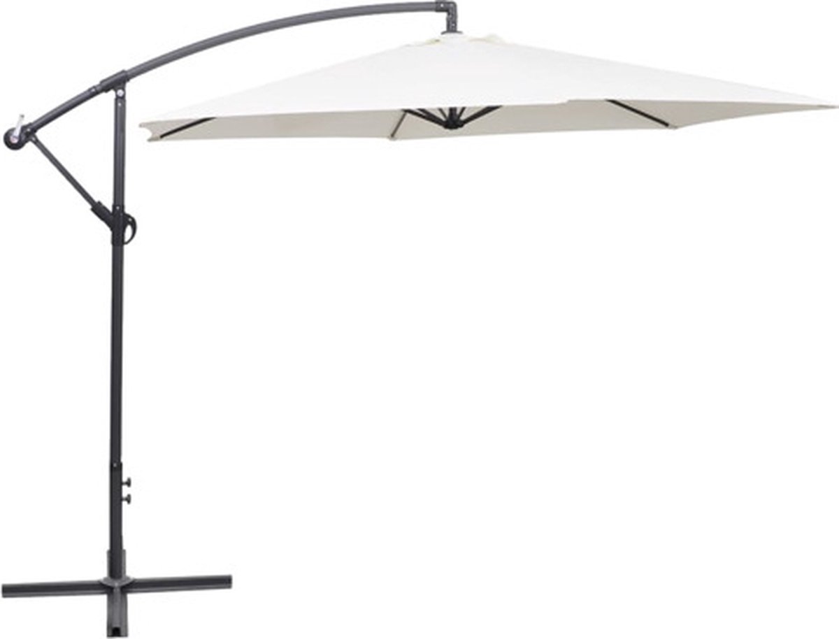 Bol.com vidaXL - Zweefparasol - 3 - m - zandwit aanbieding