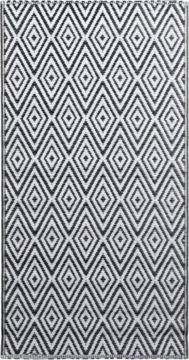 vidaXL - Buitenkleed - ARAKIL - 120x180 - cm - PP - wit - en - zwart
