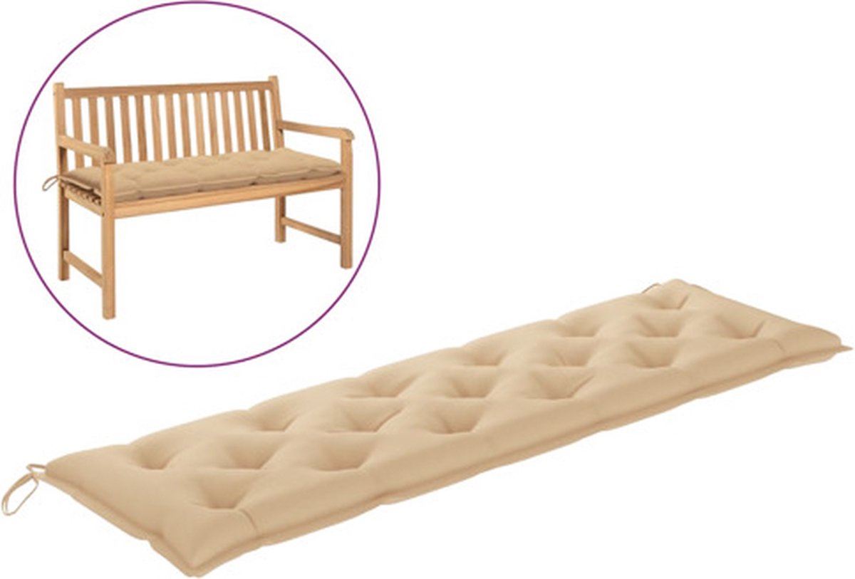 vidaXL Tuinbankkussen - 180x50x7 - cm - oxford - stof - beige