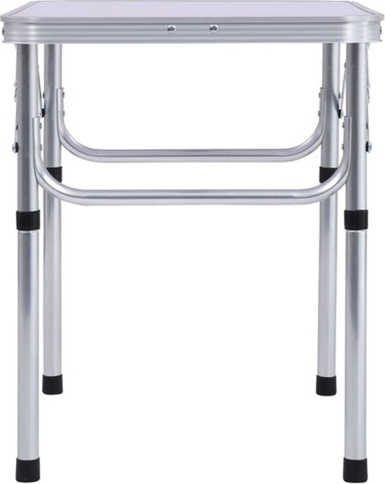vidaXL - Campingtafel - inklapbaar - 60x45 - cm - aluminium - wit van Vidaxl — afbeelding 3
