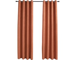 vidaXL - Gordijnen - verduisterend - met - ringen - 2 - st - 140x175 - cm - roestkleurig
