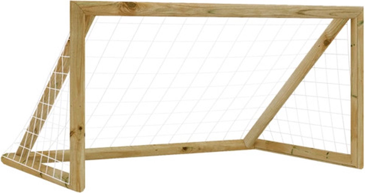 vidaXL - Voetbaldoel - met - net - 160x80x100 - cm - geïmpregneerd - grenenhout