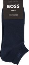 BOSS enkelsokken (2-pack) - heren sneaker sokken katoen - donkerblauw - Maat: 43-46