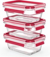 Glazen vershoudbakjes  3-delige - Vershoudbakjes met Luchtdichte Deksels - Premium Kwaliteit - BPA vrij