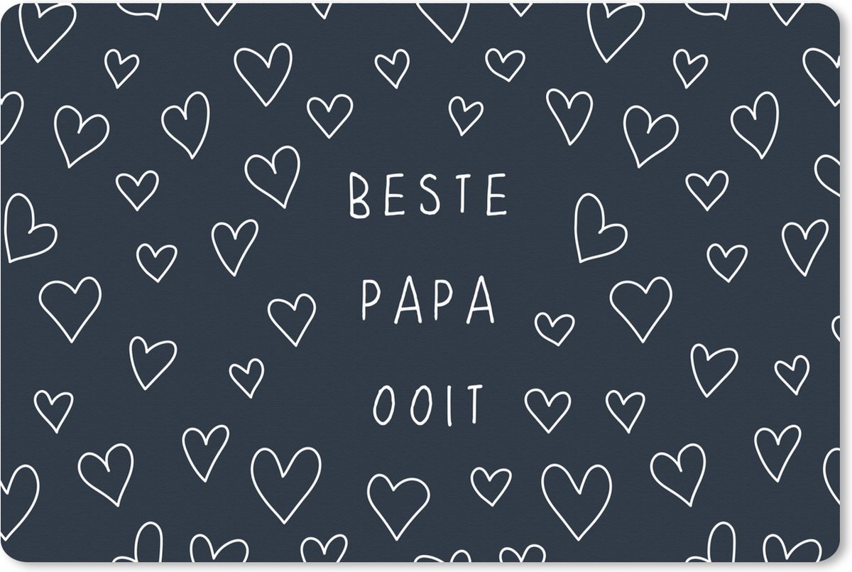 Muismat XXL 120x80 cm - Bureau onderlegger - Bureau mat Papa - Vaderdag cadeau - Beste papa ooit - Quote - Spreuken - Bureaumat - Gaming mousepad xl - Bureaulegger groot - Computer deskmat