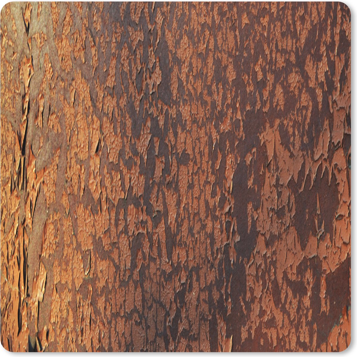 Muismat XXL 40x40 cm - Bureau onderlegger - Bureau mat Roest - Bruin - Oranje - Metaal - Patroon - Structuur - Bureaumat - Gaming mousepad xl - Bureaulegger groot - Computer deskmat