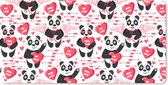 Muismat XXL - Bureau onderlegger - Bureau mat - Panda - Liefde - Relatie - 80x40 cm - XXL muismat