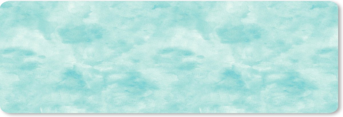 Muismat XXL 90x30 cm - Bureau onderlegger - Bureau mat Patroon - Waterverf - Turquoise - Bureaumat - Gaming mousepad xl - Bureaulegger groot - Computer deskmat
