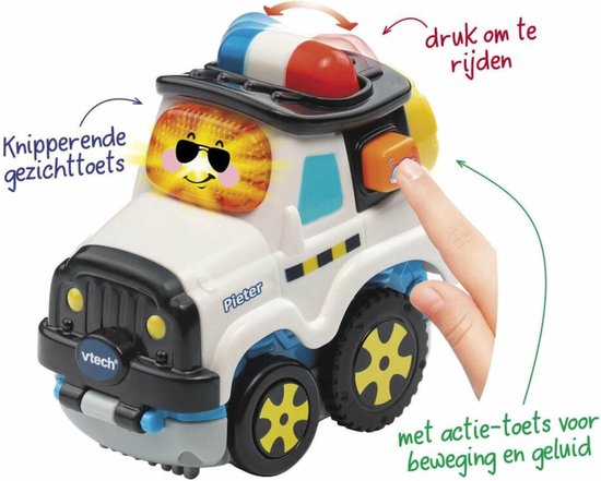 VTech Toet Toet Auto's Press & Go Pieter Politieauto - Educatief Babyspeelgoed - 1 tot 5 Jaar