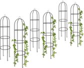 Relaxdays 6x rankhulp obelisk - metaal - rozenboog - tuindecoratie - 190 cm - plantensteun